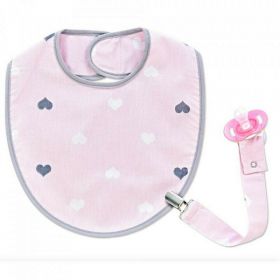 Baveta cu suport pentru suzeta BabyJem (Culoare: Gri)