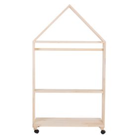 Mobilier decorativ casuta cu roti Childhome 80x135 cm, Lemn Natural