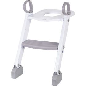 Reductor pentru toaleta, FreeON, Cu scarita, White & Grey