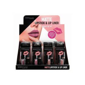 Kit Perfect Lips, Ruj de buze mat si creion pentru contur asortat, Set de 24 Buc, Magic Studio