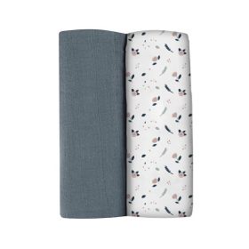 Set 2 Museline Beaba bumbac 120x120 cm Stormy Weather/Spring Flower