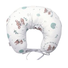Amy - Perna pentru gravide si alaptare, husa detasabila din bumbac 100% si umplutura antialergica BabySoft , Caprioara mica,