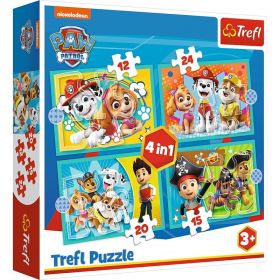 Trefl - Puzzle personaje Patrula catelusilor , Puzzle Copii , 4 in 1, piese 71