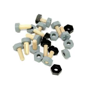 Suruburi, piulite, bolduri de jucarie, din lemn, MAMAMEMO
