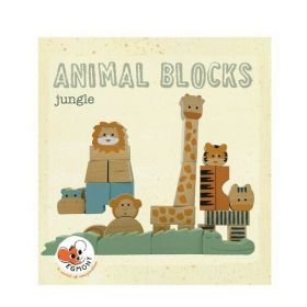 Egmont toys - Animalele junglei din cuburi de lemn natur.