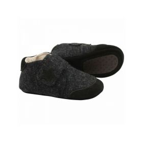 Dark Grey 34 - Papuci din lana cu scai si talpa antiderapanta - En Fant