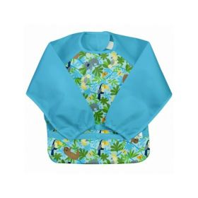 Bavetica multifunctionala cu maneci lungi 12-24 luni - Green Sprouts - Aqua Sloth Jungle