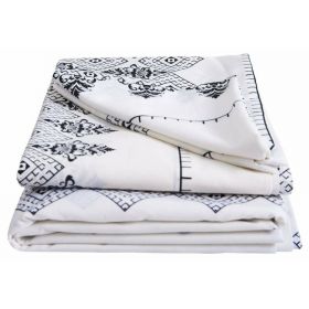 Lenjerie de pat bumbac polycotton, SomnART, pentru pat de o persoana (fata perna 50x70, cearceaf pat 150x240, cearceaf pilota 150x200), Afrodita