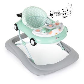 Premergator muzical, Petite&Mars, Cu panou interactiv si lumini Cabrio, Inaltime reglabila pe 3 pozitii, 6 luni+, Verde