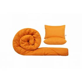 Set SomnART gama Coral, Pilota 200x220 cm si 2 perne 50x70 cm Orange