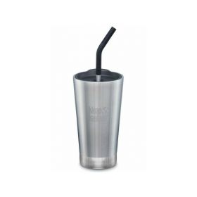 Brushed Steel - Cana termos din otel inoxidabil 473 ml cu capac si pai