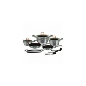 Set oale, cratite si tigai marmorate, 12 piese, din aluminiu forjat, Moonlight Edition, Berlinger Haus, BH 6021