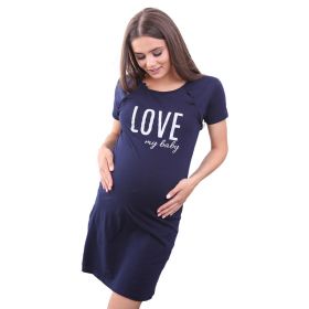 Camasa alaptat, I love my Baby, Din bumbac, Cu capse oblice, Masura XL, Navy Blue