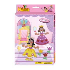 PRINTESA - 2000 Margele de calcat Hama midi + 1 planseta in cutie cu agatator