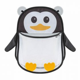 Saculet din plasa pentru jucarii de baie, prindere cu ventuze, forma de pinguin, fara BPA, 0+ luni, Reer MyHappyPingu 76062