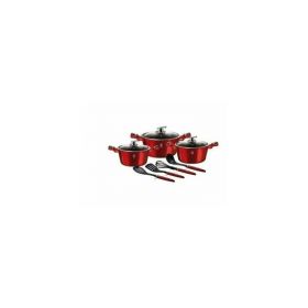 Set oale si cratite marmorate, 10 piese, din aluminiu forjat, Burgundy Collection, Berlinger Haus, BH 6150