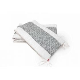 Set protectii patut Gray Hearts, din bumbac, 60x120 cm