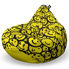 Fotoliu Puf Bean Bag tip Para XL, Smiley Galben