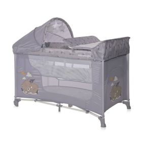 Patut pliabil, Moonlight Plus, 2 nivele cu accesorii, Grey Dream