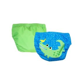 Set 2 chilotei de baie impermeabili, Zoocchini, protectie UPF50+, marime L, 24-36 Luni â€“ Alligator