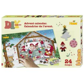 Calendar Advent - 5000 margele Hama midi si 5 plansete in cutie cadou