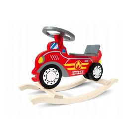 Balansoar, Ricokids, Din lemn, masinuta de pompieri, 72 x 28 x 43.5 cm, Fire Brigade