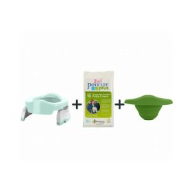 Potette Plus - Olita portabila cu liner reutilizabil + 10 pungi biodegradabile, Vernil