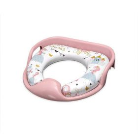 Reductor moale pentru toaleta, cu manere, model universal, Princess Pink
