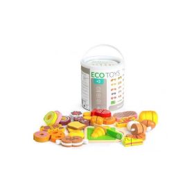 Set alimente din lemn Ecotoys 23 buc