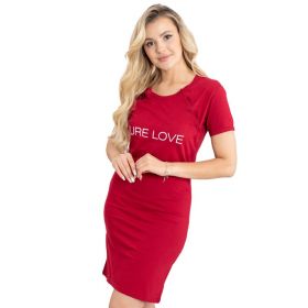 Camasa alaptat, Purelove, Din bumbac, Cu capse oblice, Masura XXL, Red