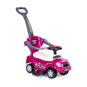 Masinuta Ride-On pentru copii, Multistore, Quick Coupe, cu melodii si clanxon, spatar si balustrade de protectie, volan multimedia si maner de ghidare, Violet