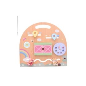 Tablita cu activitati, Joueco, The Wildies Family, Din lemn certificat FSC, Cu elemente in miscare, Dezvolta coordonarea mana-ochi, 12 luni+, Multicolor