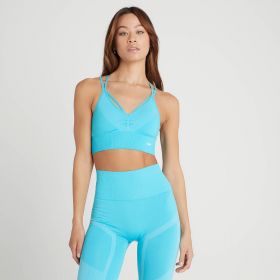 Bustieră sport fără cusături MP Impact Scrunch pentru femei - River Blue - L