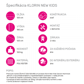 Scaun suspendabil balansoar, verde, KLORIN NEW KIDS