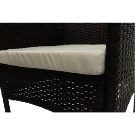 Set de gradina din ratan cu 5 piese, maro inchis/crem, RANDEL