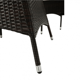 Set de gradina din ratan cu 5 piese, maro inchis/crem, RANDEL
