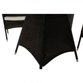 Set de gradina din ratan cu 5 piese, maro inchis/crem, RANDEL