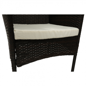 Set de gradina din ratan cu 5 piese, maro inchis/crem, RANDEL