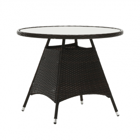 Set de gradina din ratan cu 5 piese, maro inchis/crem, RANDEL