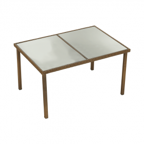 Set de gradina, masa+6x scaune, ratan, miere/crem, GARDEN