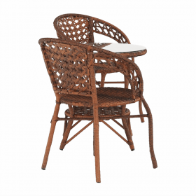 Set de gradina din rattan 1 + 2, maro, JARUB
