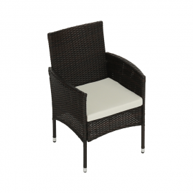 Set de gradina din ratan cu 5 piese, maro inchis/crem, RANDEL