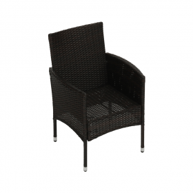 Set de gradina din ratan cu 5 piese, maro inchis/crem, RANDEL