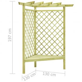 Pergola de colt cu bancheta