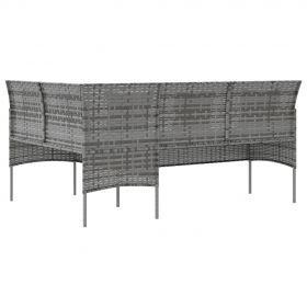 Set canapele de gradina forma L cu perne 5 piese maro poliratan