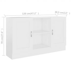 Servanta, alb, 120 x 30,5 x 70 cm, PAL-802777
