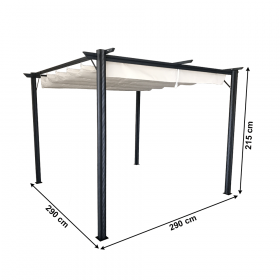 Pergola cu acoperis glisant, aluminiu, PEPY BASIC