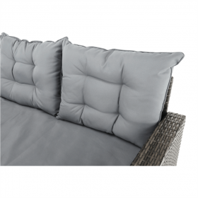 Set de gradina din 3 piese, rattan, gri, AUREK