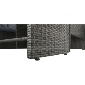 Set de gradina din 3 piese, rattan, gri, AUREK