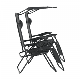 Set de 2 scaune reglabile de gradina, gri, KASPIAN